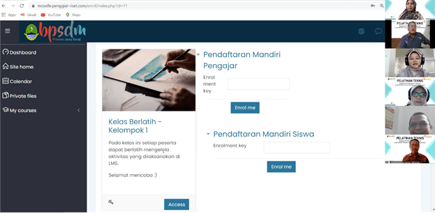 Pendampingan Kegiatan Pendidikan Daring (e-Learning)  di BPSDM Jawa Barat dan Ikatan Widyaiswara