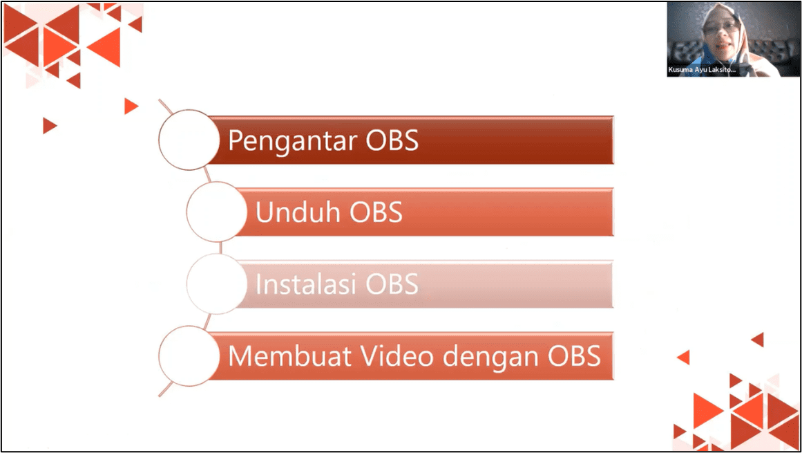 Pelatihan Pembuatan Video Pembelajaran Menggunakan OBS Untuk Bpsdm Provinsi Jawa Barat dan Ikatan Widyaiswara
